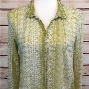 Anthropologie Heihei green button down